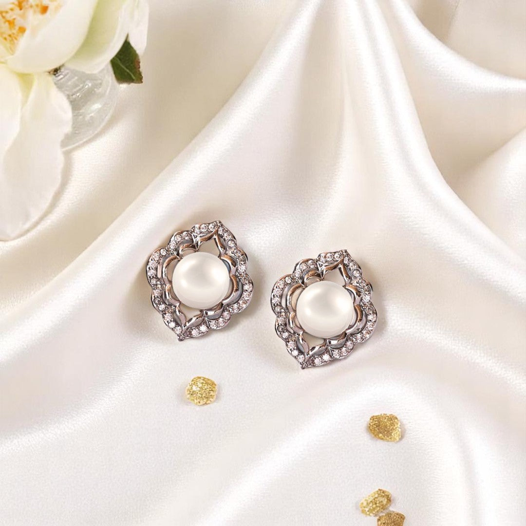 Silver Waterflow Pearl Pendant Set