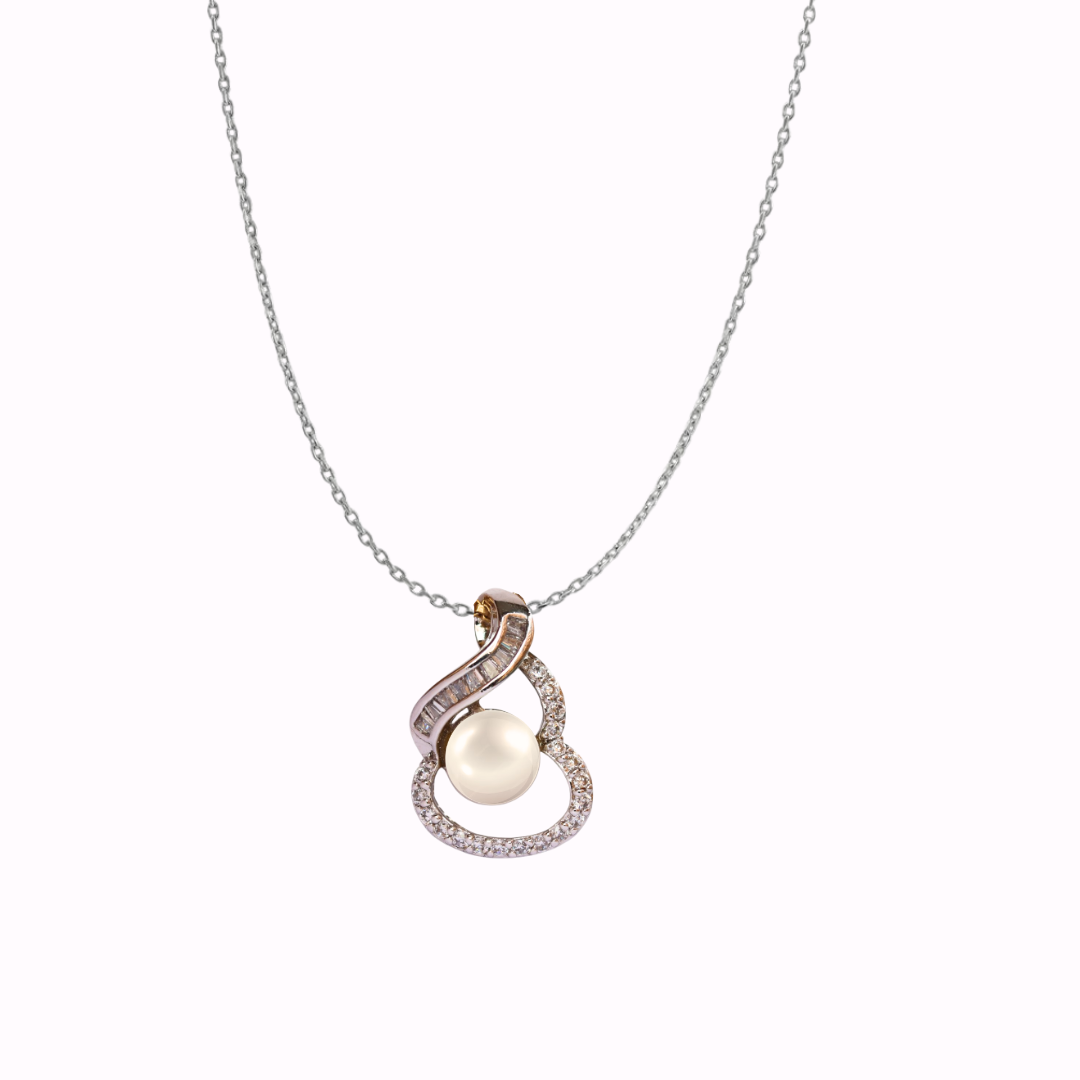 Silver Sunlit Pearl Pendant Set