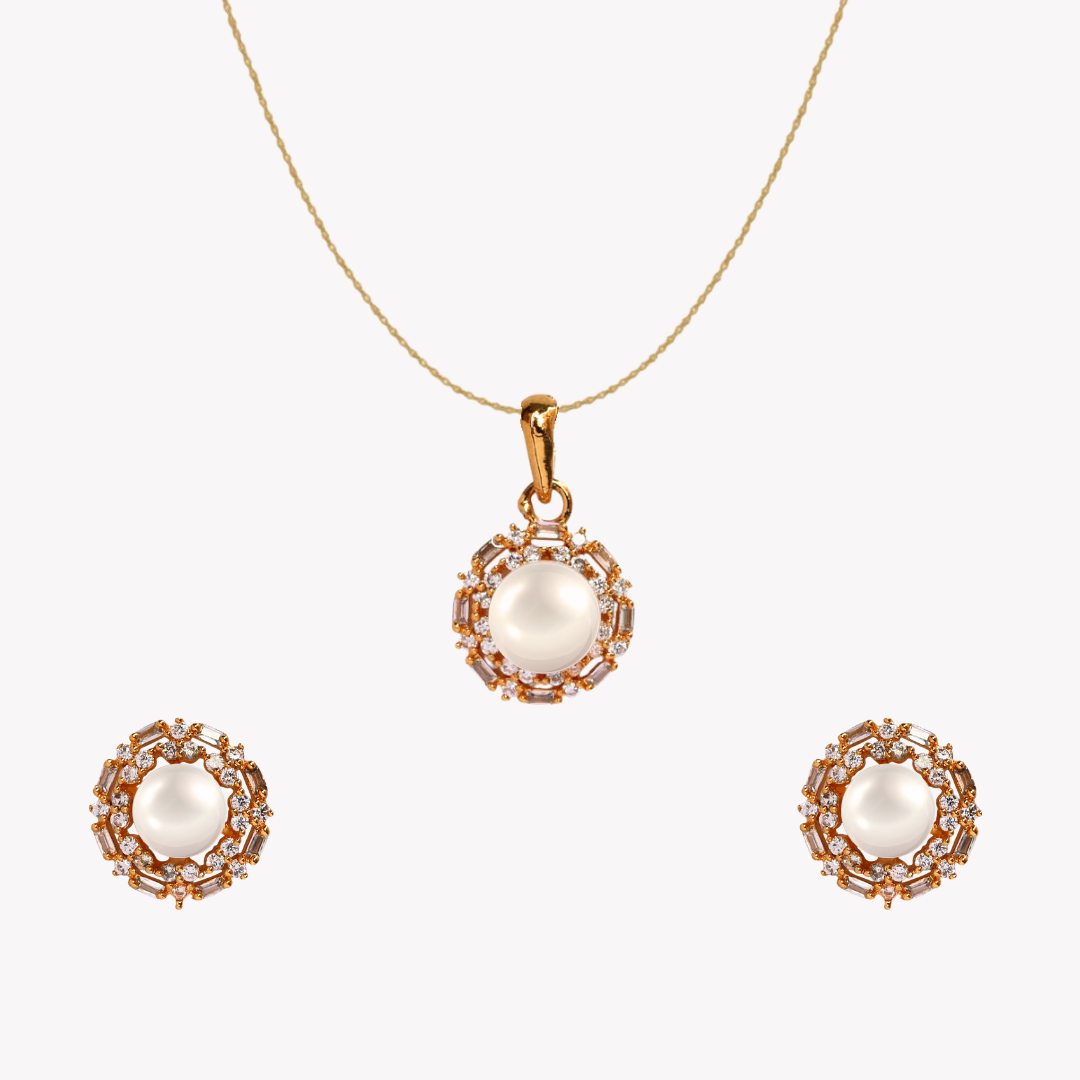 Golden Opalisa Pearl Pendant Set