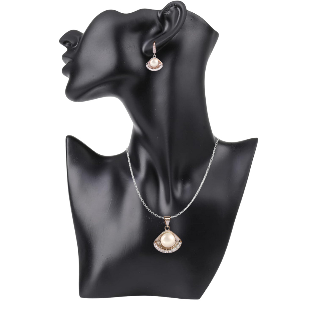Silver Morningdew Pearl Pendant Set