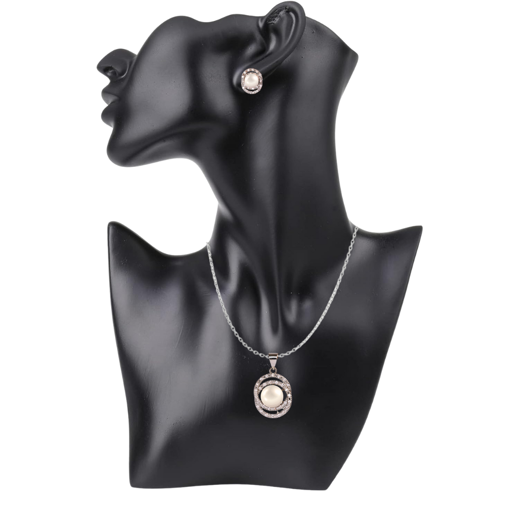 Silver Shoreglow Pearl Pendant Set