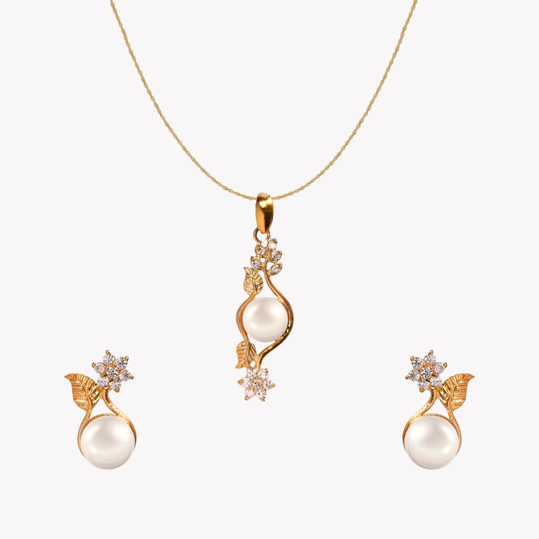 Golden Goldora Pearl Pendant Set