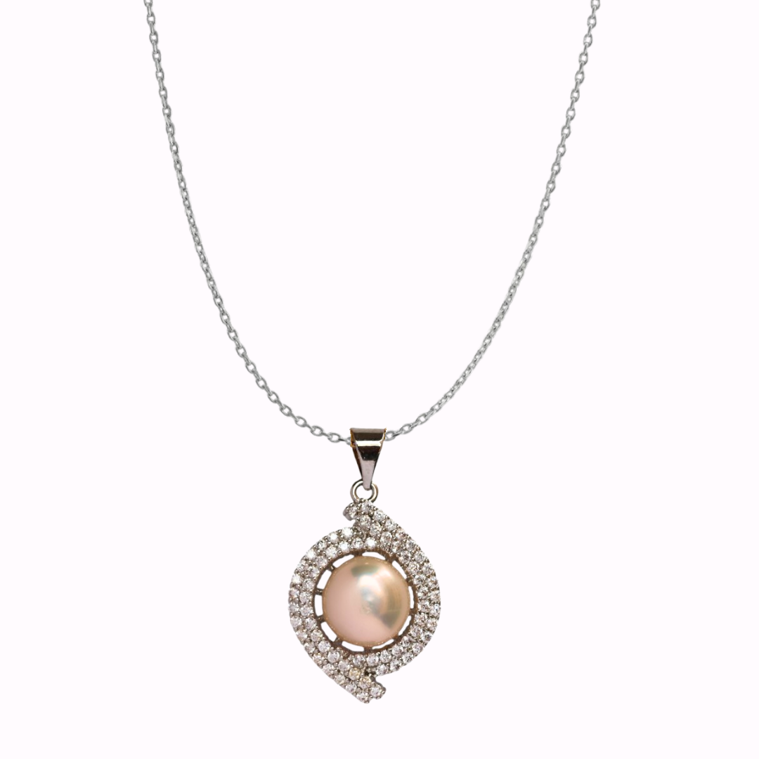 Peach Auraya Pearl Pendant Set