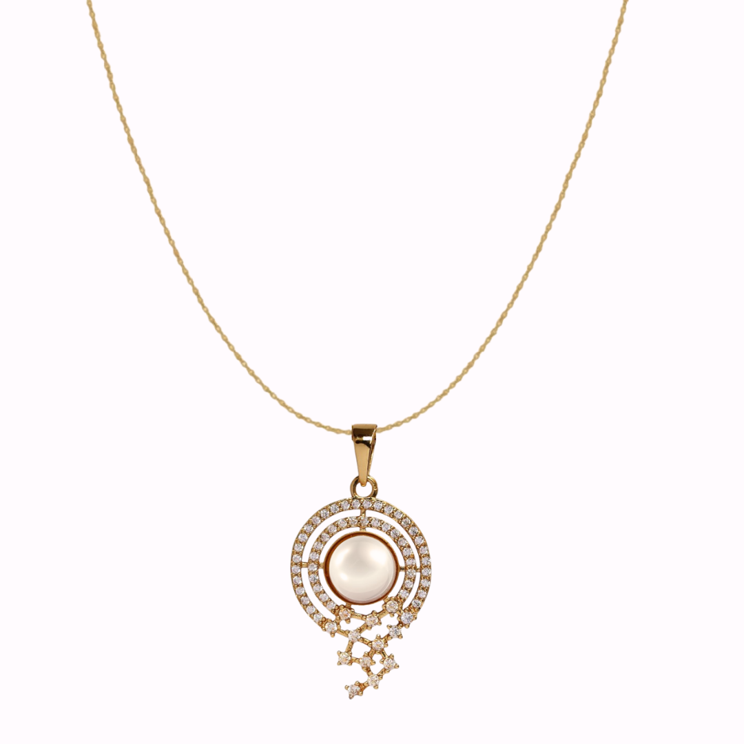 Golden Sunora Pearl Pendant Set