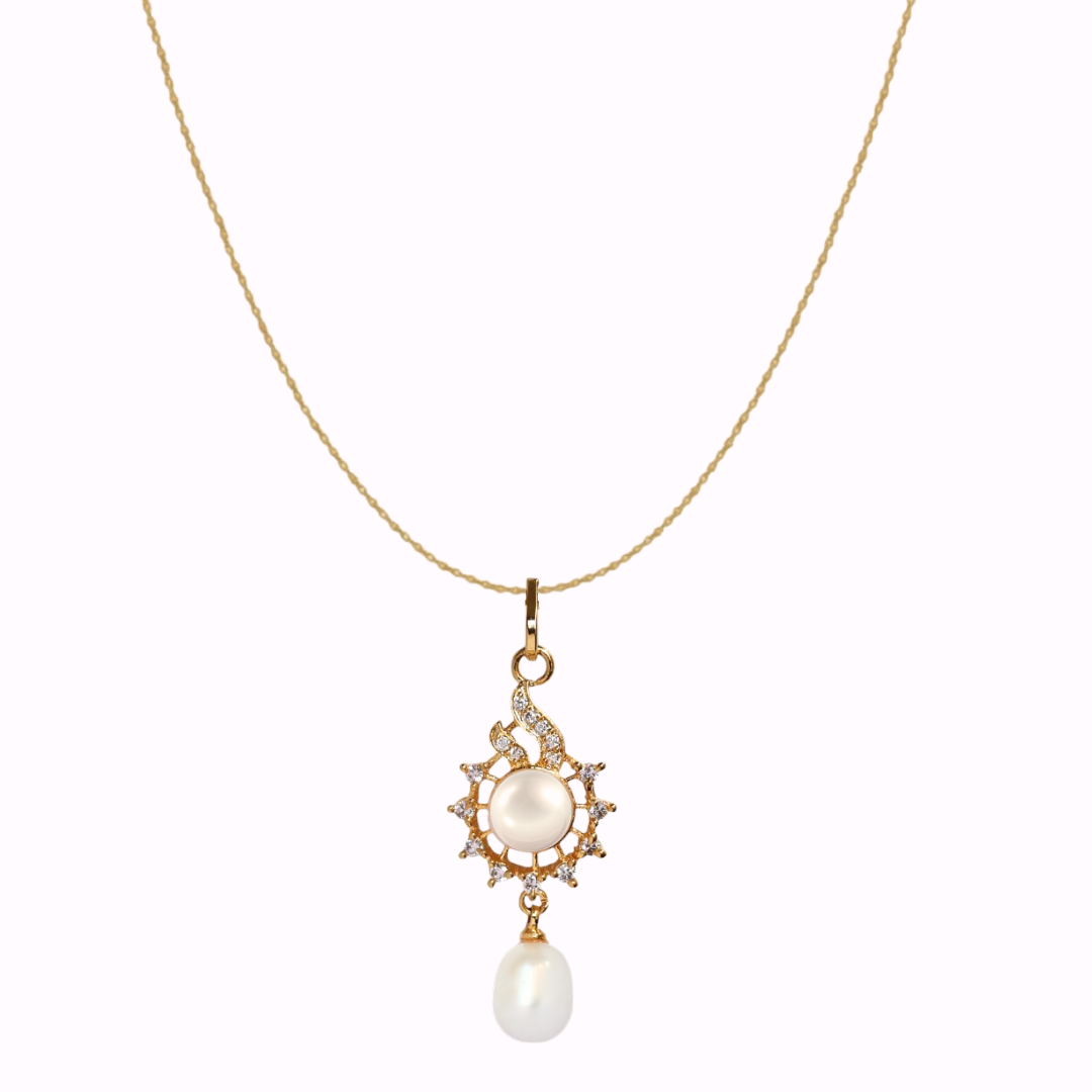 Golden Celeste Pearl Pendant Set