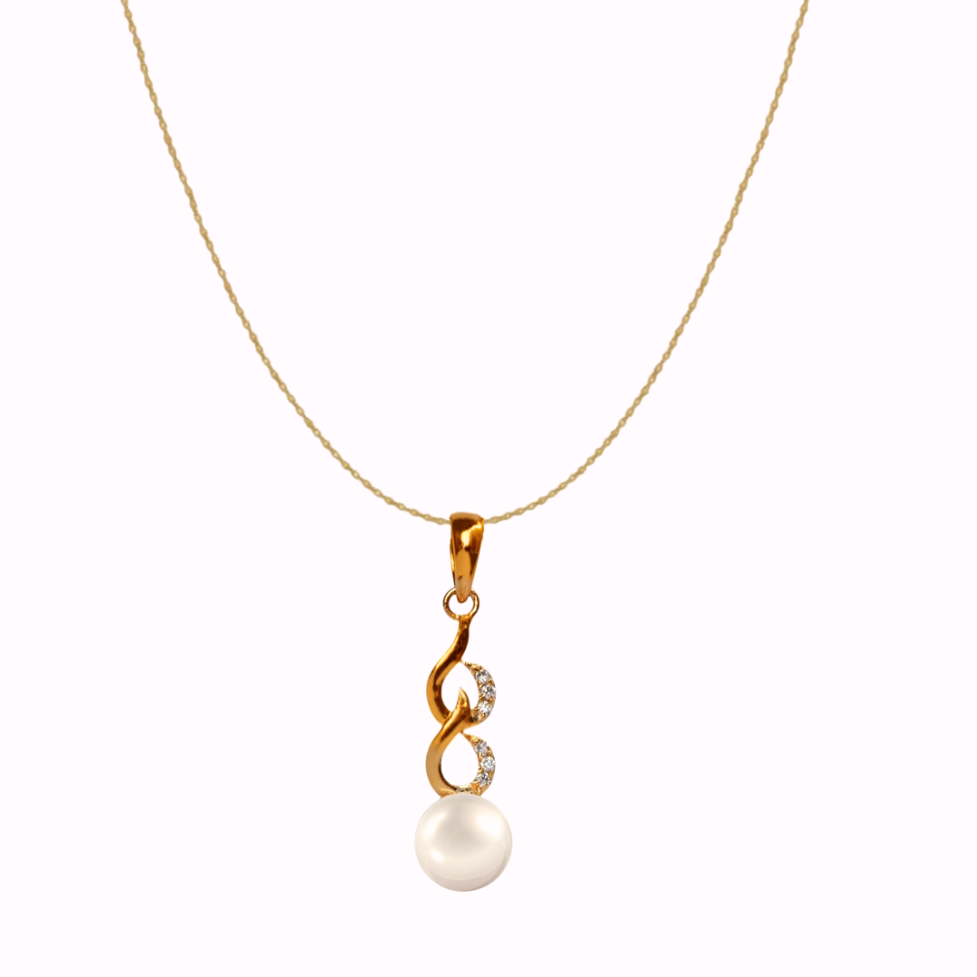 Golden Velmara Pearl Pendant Set