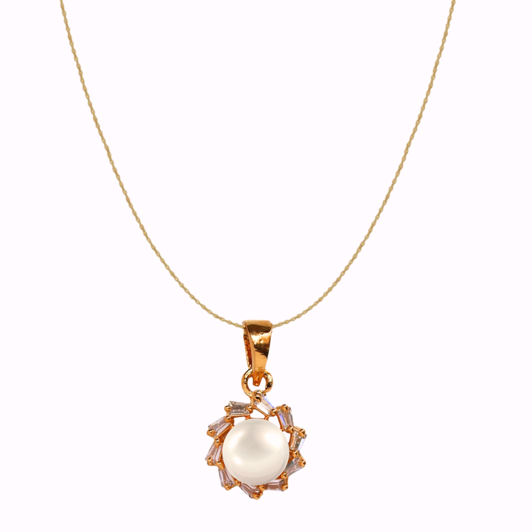 Golden Seora Pearl Pendant Set