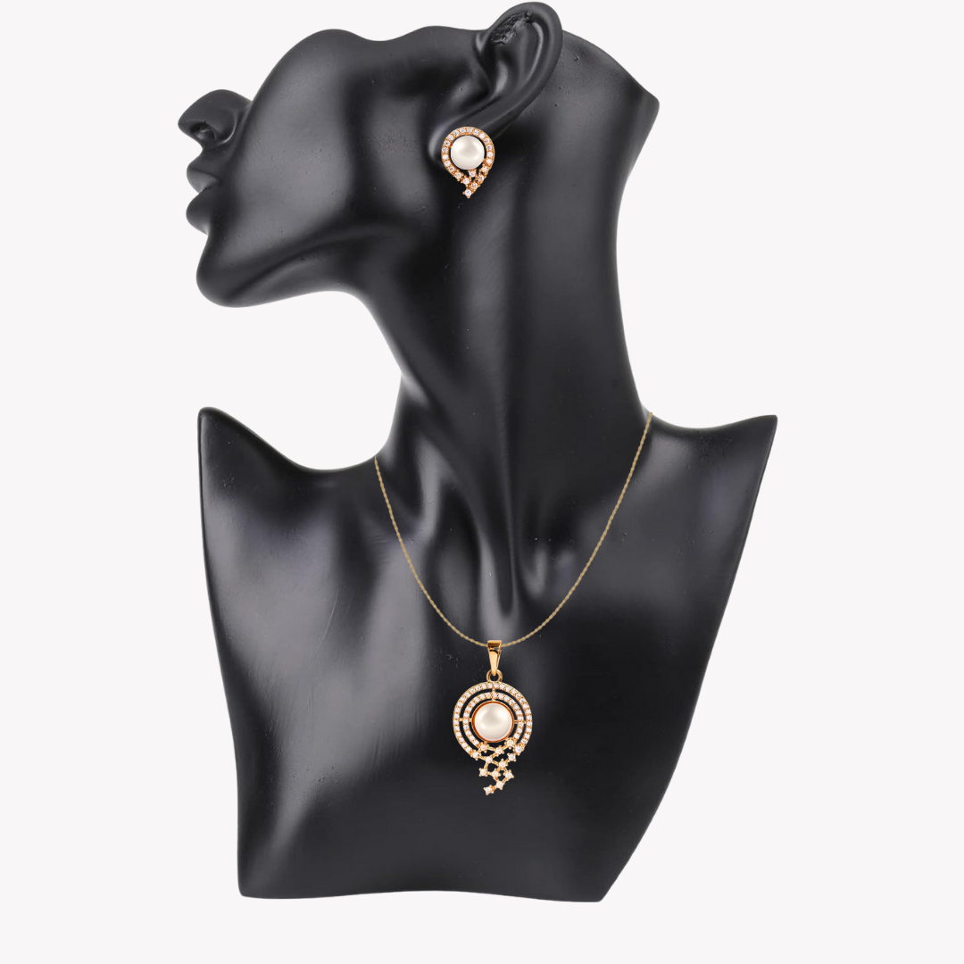 Golden Sunora Pearl Pendant Set