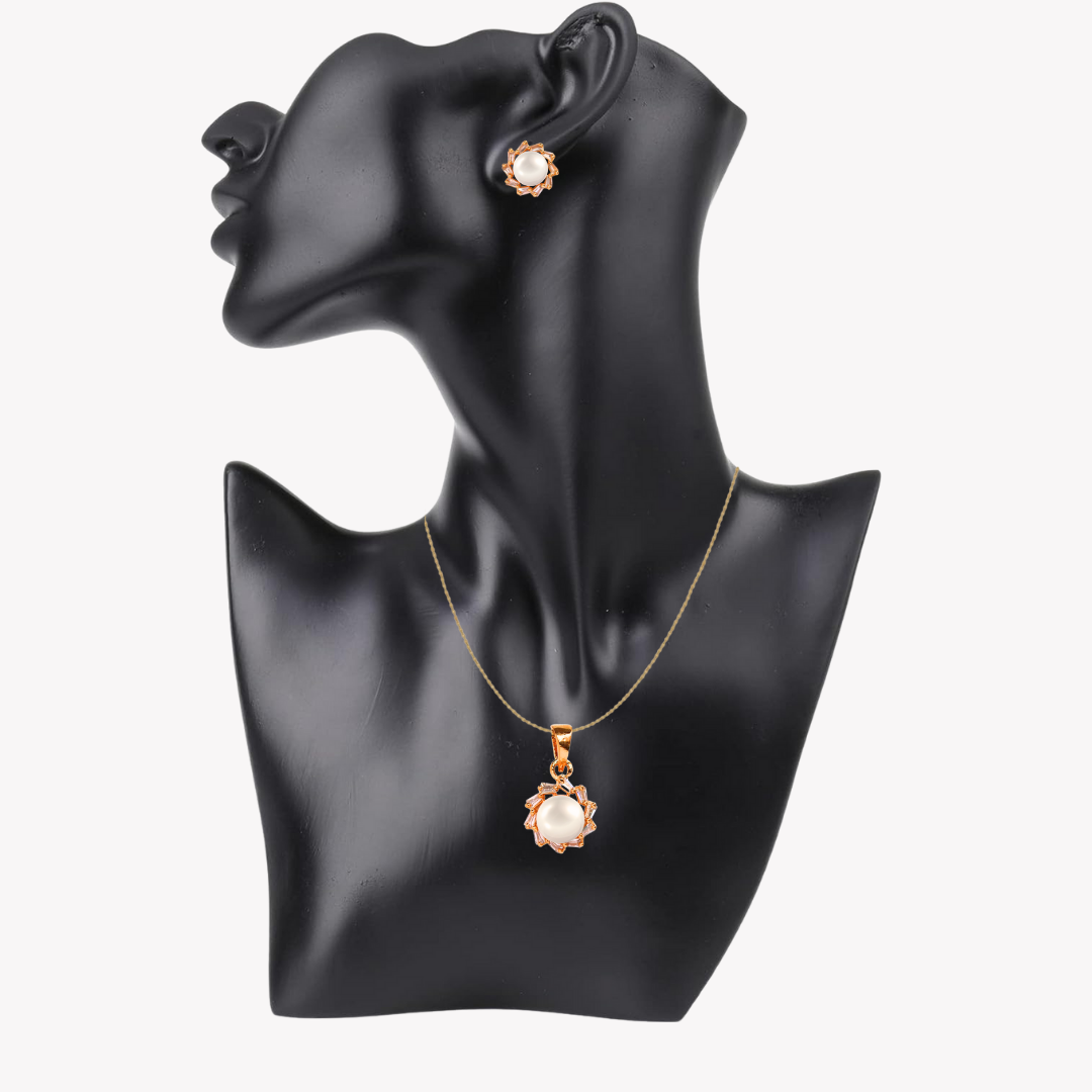 Golden Seora Pearl Pendant Set