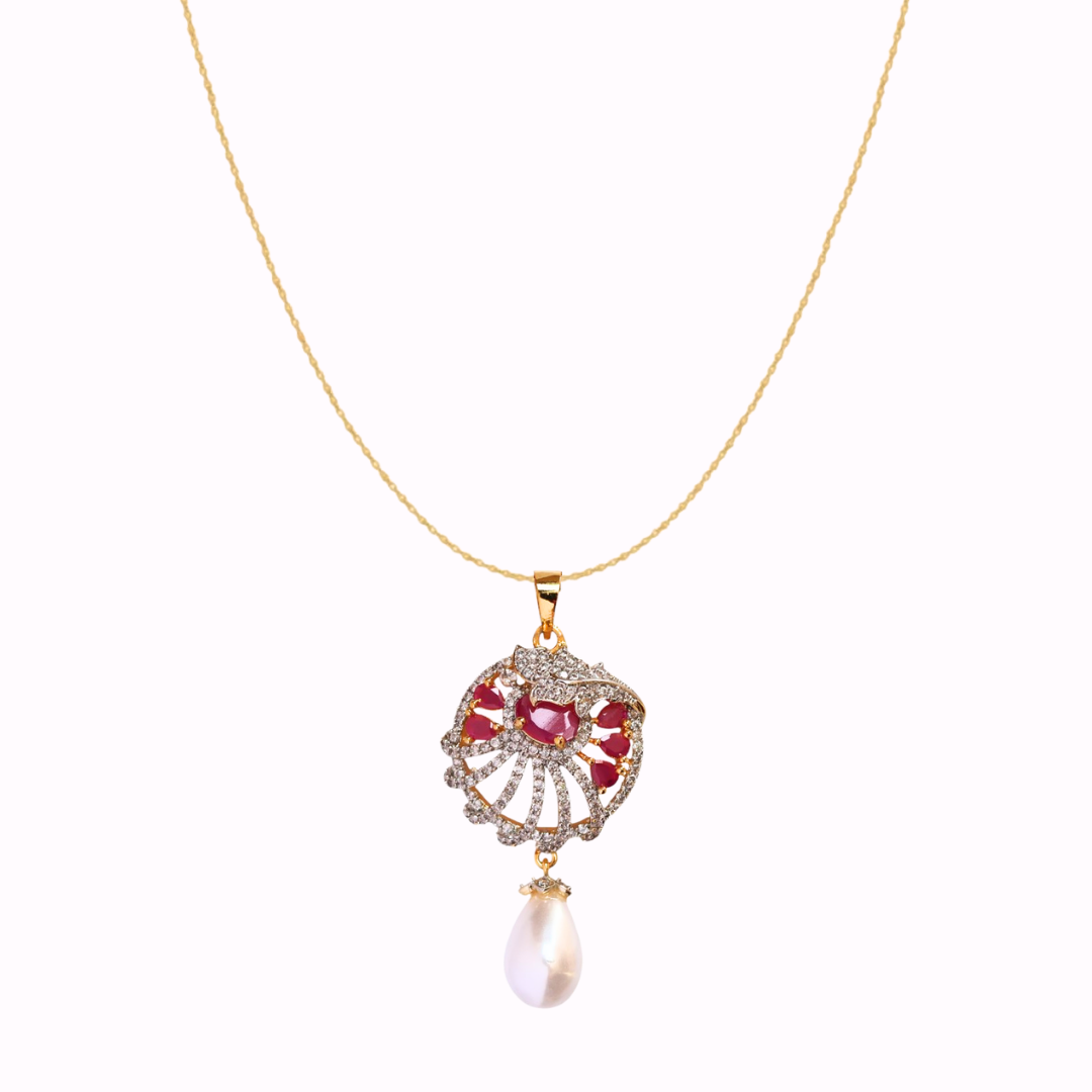 Ruby Velora Pearl Pendant Set