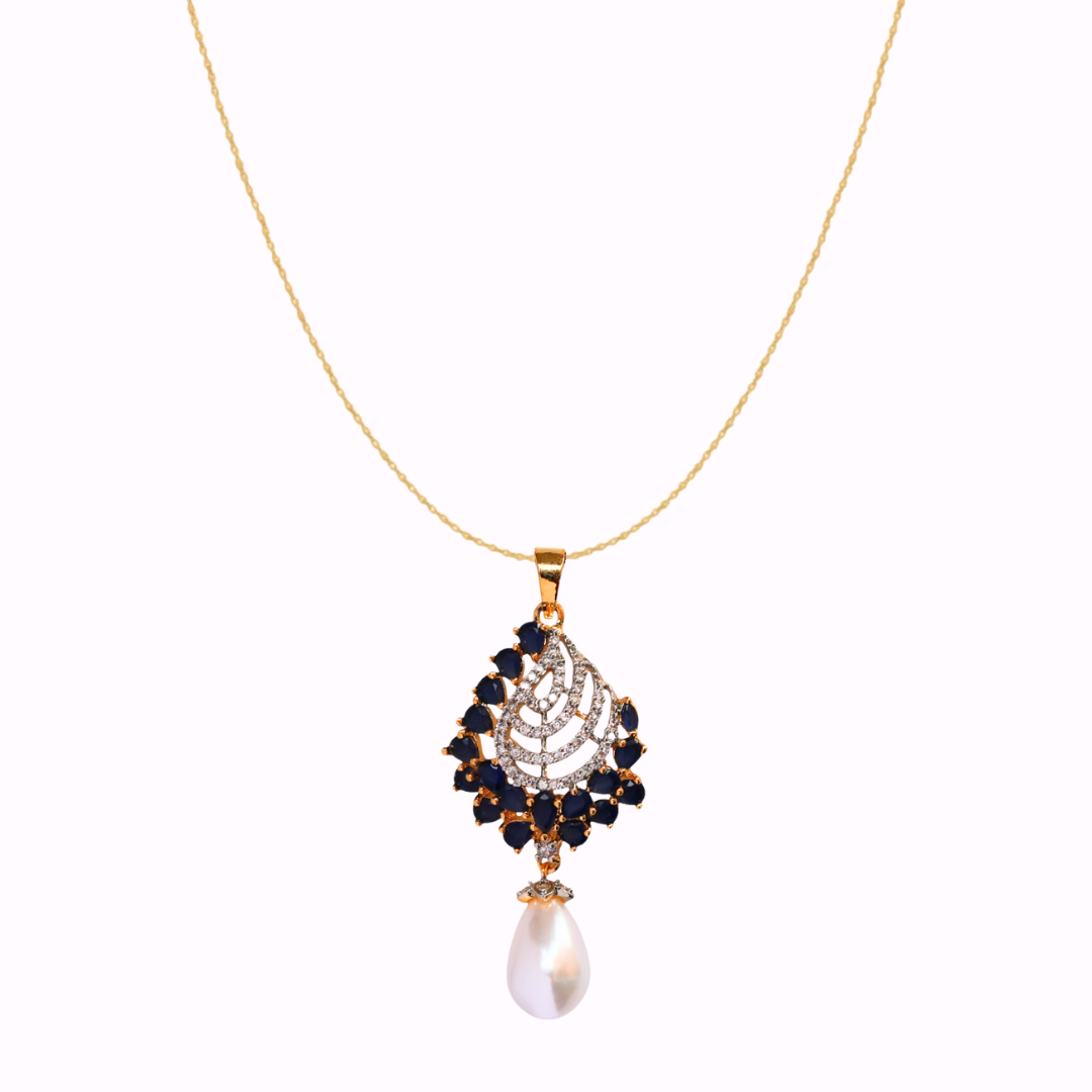 Sapphire Oceana Pearl Pendant Set