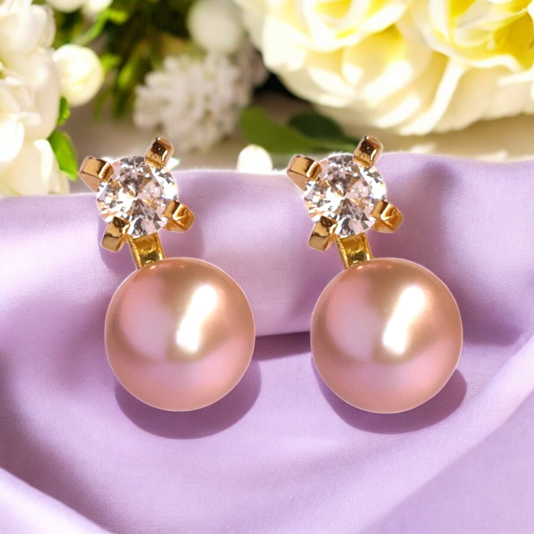 Lavender Crest Pearl Studs