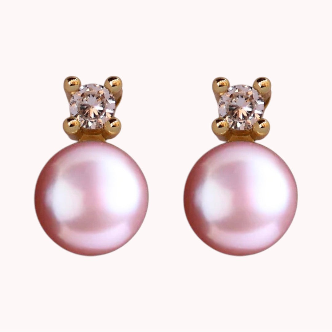 Lavender Crest Pearl Studs