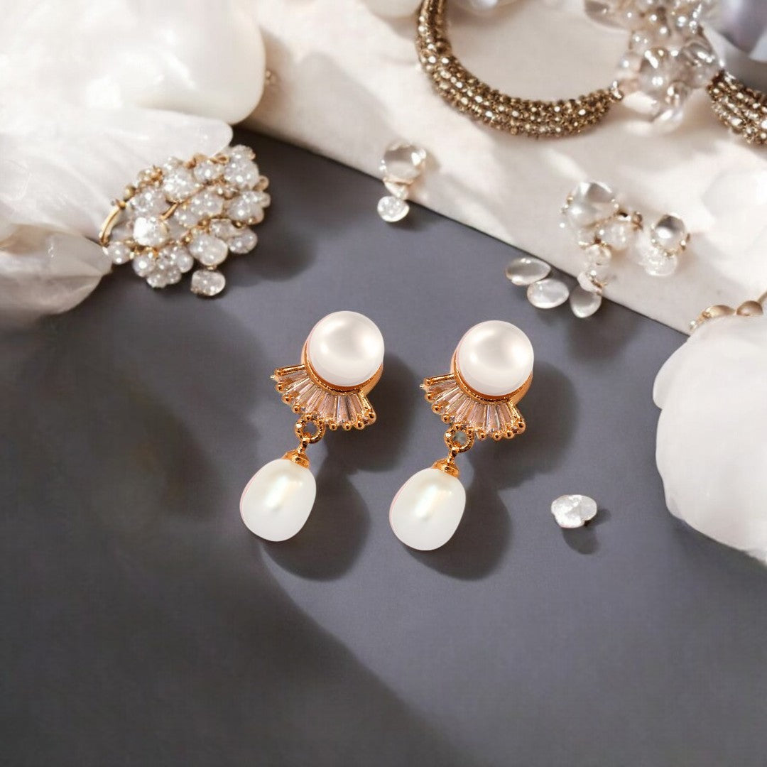 Golden Glister Pearl Pendant Set
