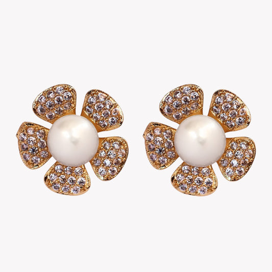 Golden Starglaze Pearl Studs