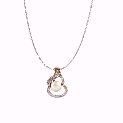 Silver Sunlit Pearl Pendant Set