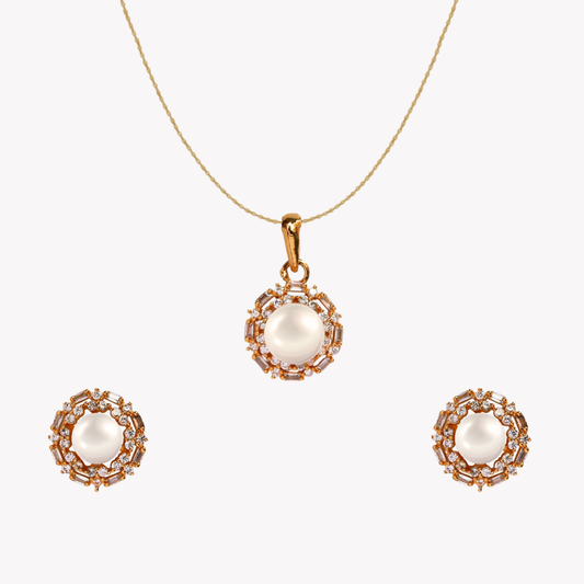Golden Opalisa Pearl Pendant Set