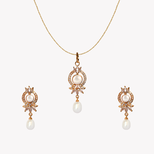Golden Calmsea Pearl Pendant Set