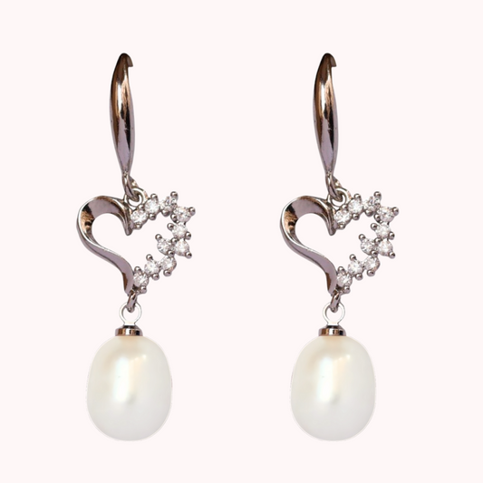 Silver Coral Pearl Drops