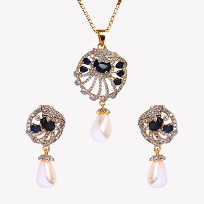 Sapphire Velora Pearl Pendant Set