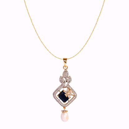 Sapphire Jasper Pearl Pendant Set