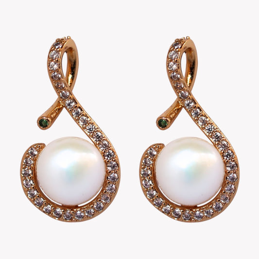 Golden Gleam Pearl Studs