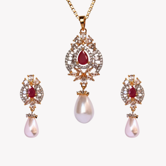 Ruby Grace Pearl Pendant Set