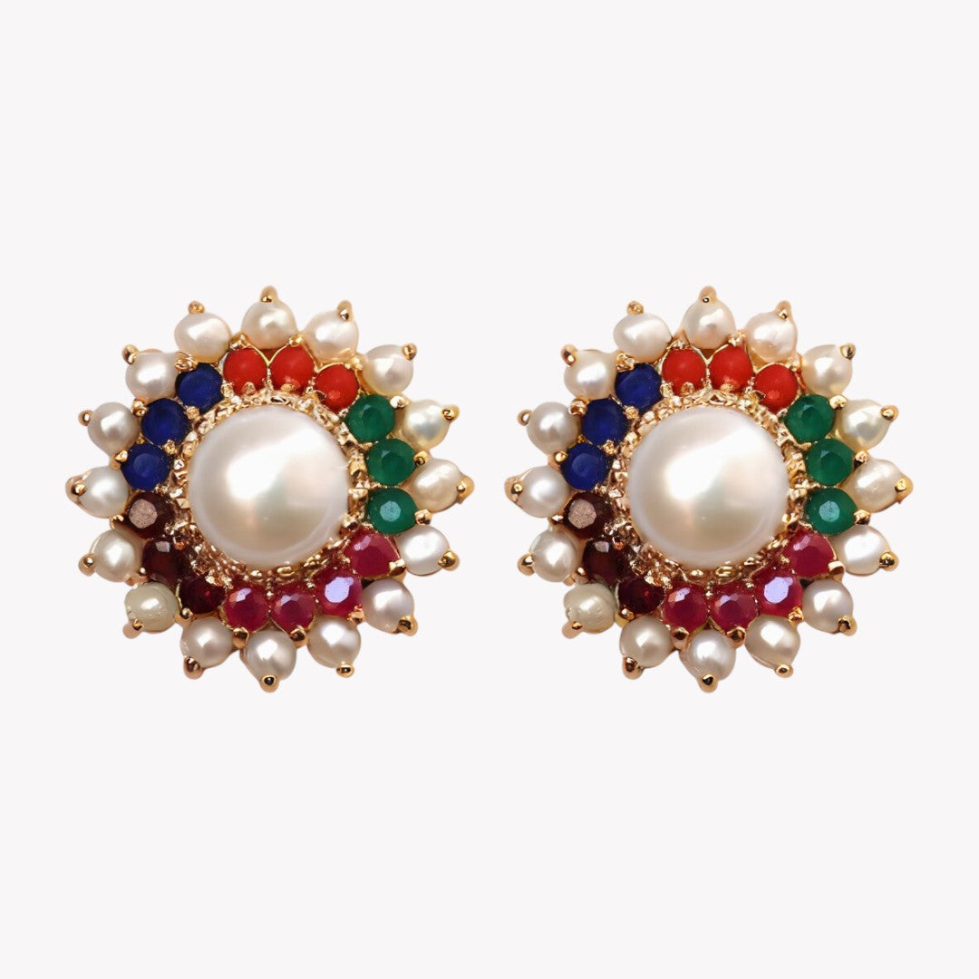 Multicolor Maple Pearl Studs