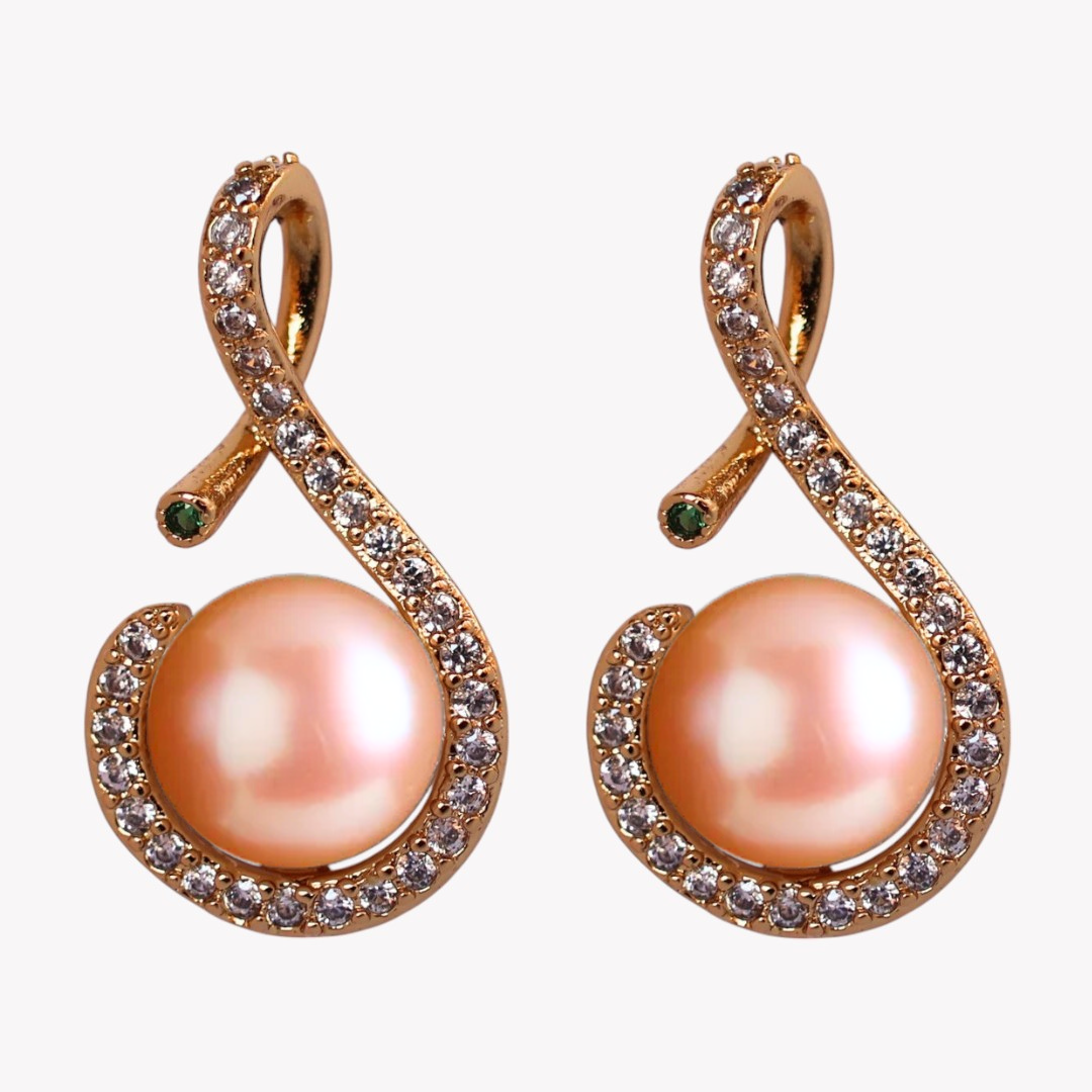 Peach Gleam Pearl Studs