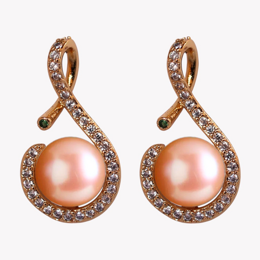 Peach Gleam Pearl Studs