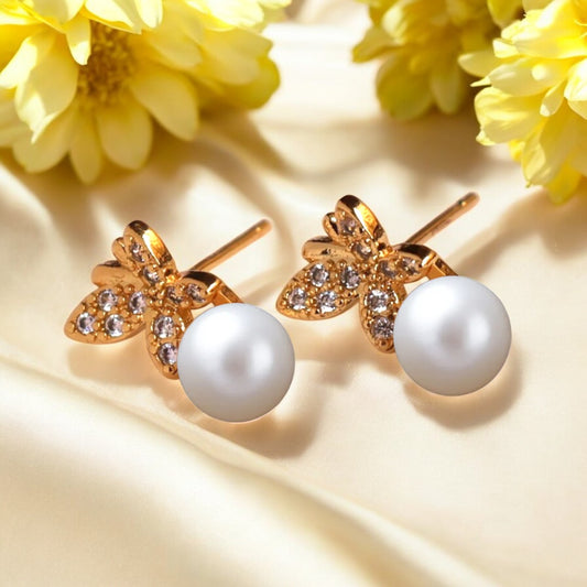 Golden Mystic Pearl Studs