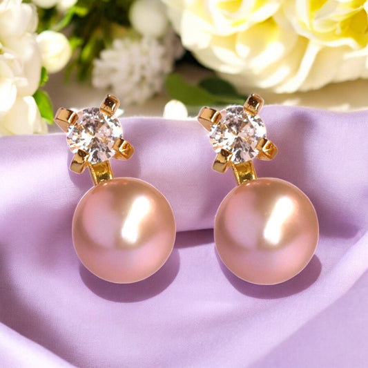 Lavender Crest Pearl Studs