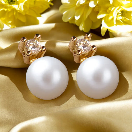 Golden Crest Pearl Studs