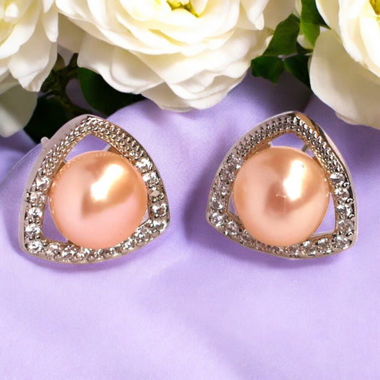 Peach Regal Pearl Studs