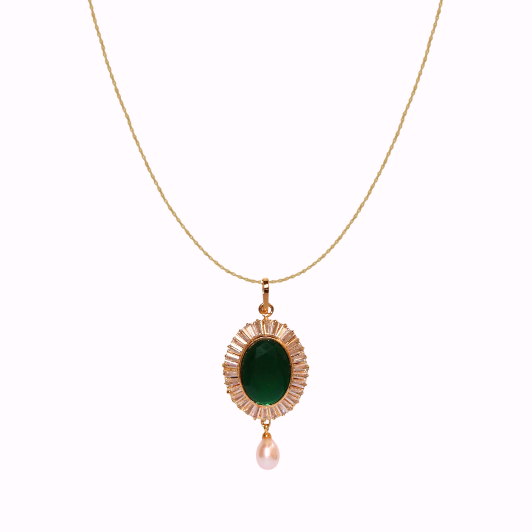 Emerald Luxe Pearl Pendant Set