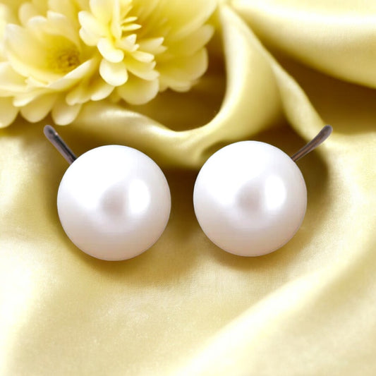 Golden Maiden Big Pearl Studs