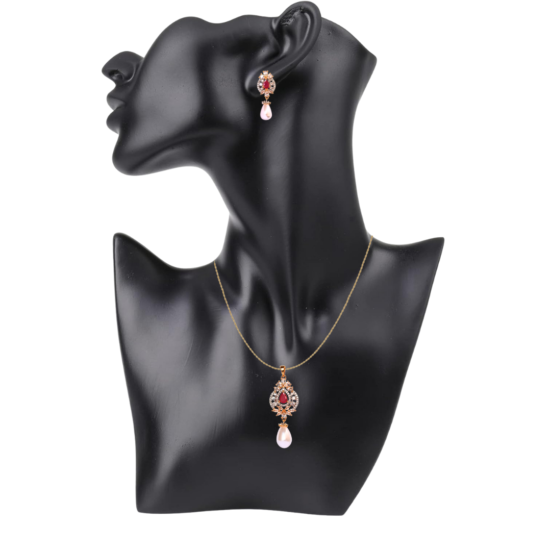 Ruby Grace Pearl Pendant Set