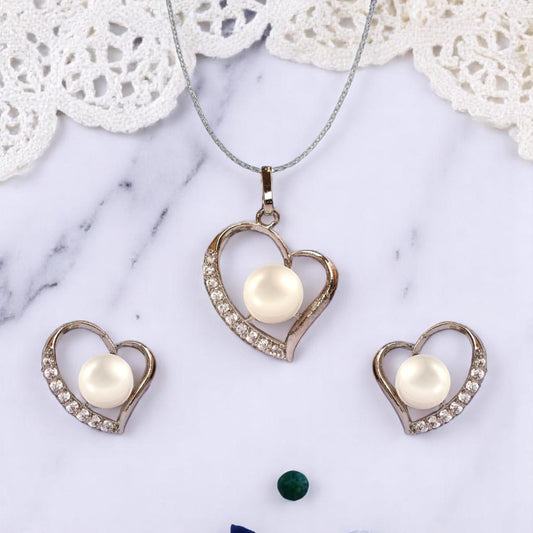 Silver Deluxe Pearl Pendant Set