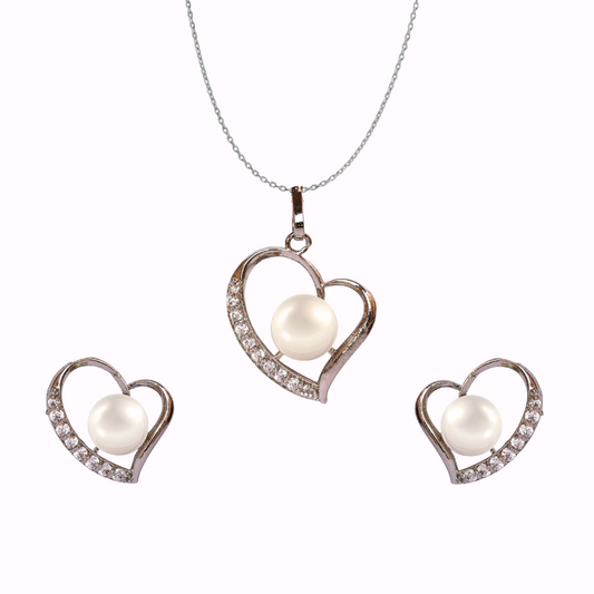 Silver Deluxe Pearl Pendant Set