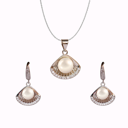 Silver Morningdew Pearl Pendant Set