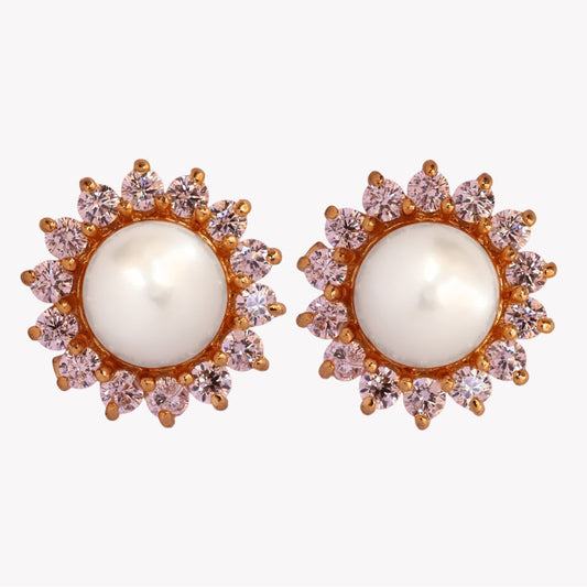 Golden Moonwave Pearl Studs