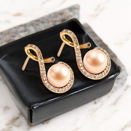 Peach Gleam Pearl Studs