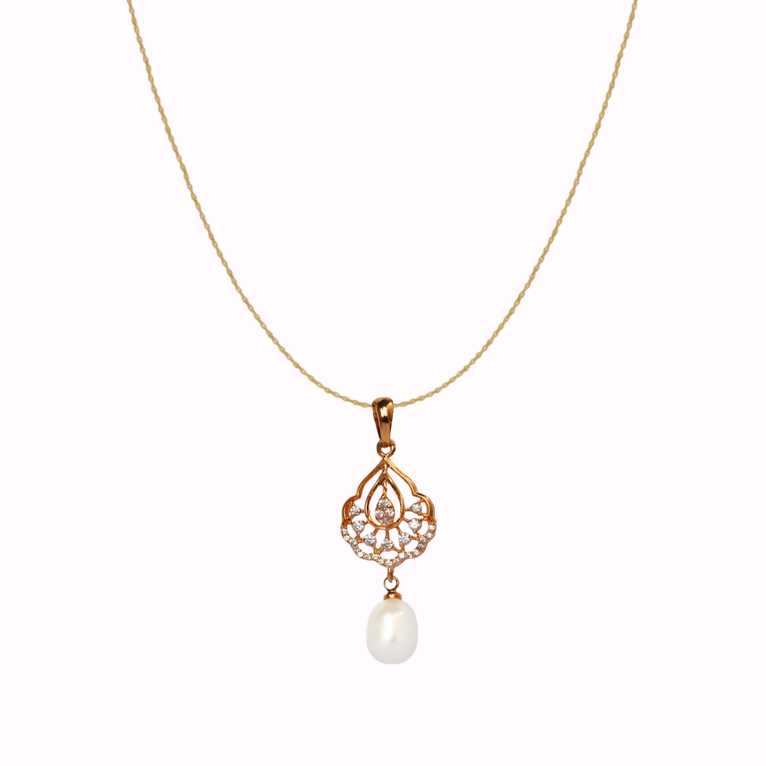 Golden Gloss Pearl Pendant Set