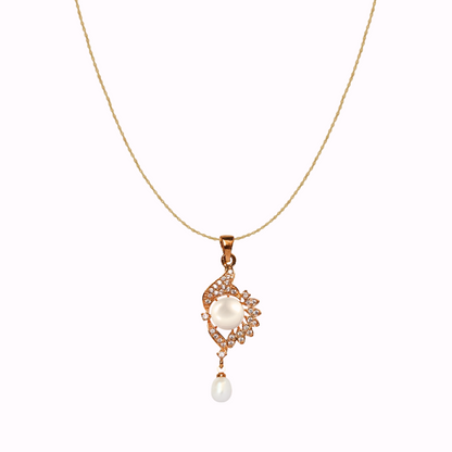 Golden Ethereal Pearl Pendant Set