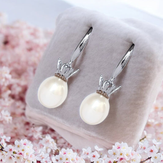 Silver Lunar Pearl Drops
