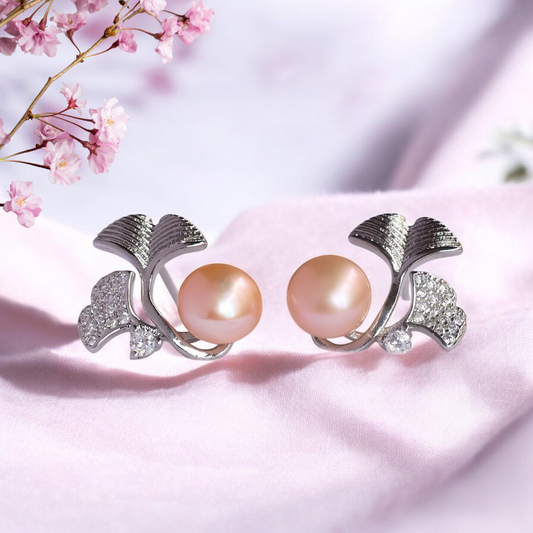 Peach Lusture Pearl Studs