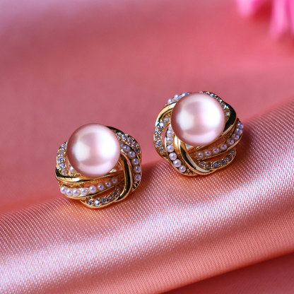 Lavender Sparkle Pearl Studs