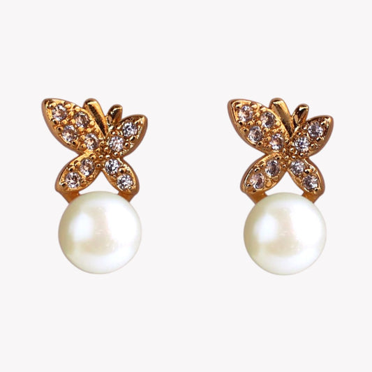 Golden Mystic Pearl Studs