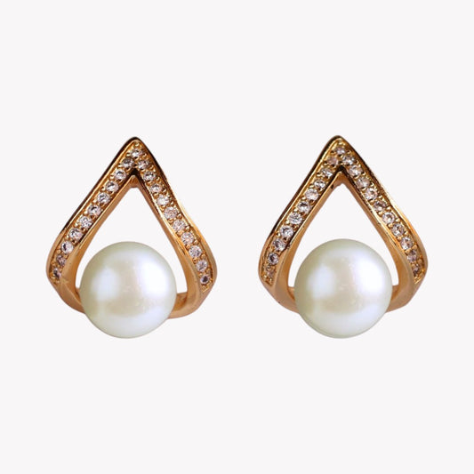 Golden Iris Pearl Studs