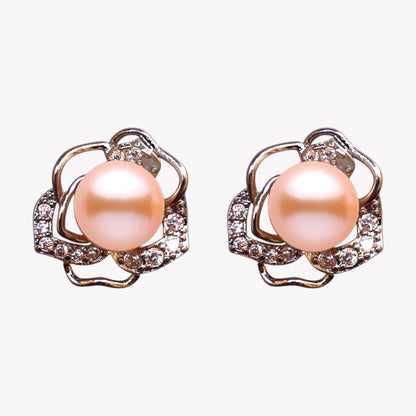 Peach Bloom Pearl Studs